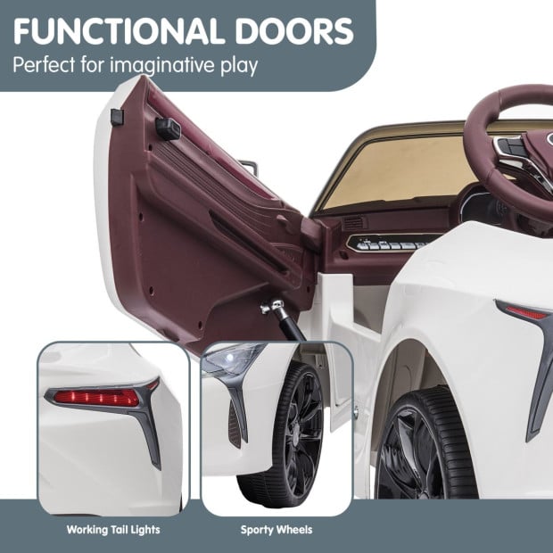 Authorised Lexus LC 500 Kids Electric Ride On Car - White Image 8