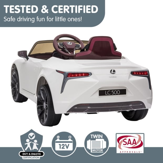 Authorised Lexus LC 500 Kids Electric Ride On Car - White Image 9