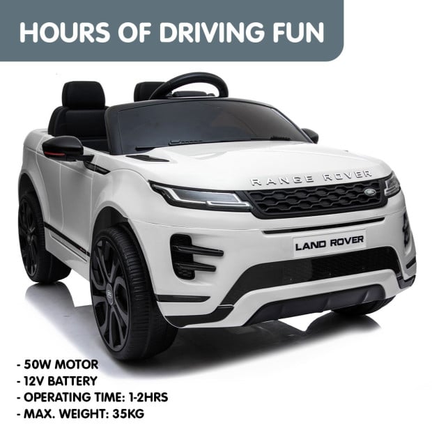 Land Rover Licensed Kids Electric Ride On Car Remote Control - White Image 10