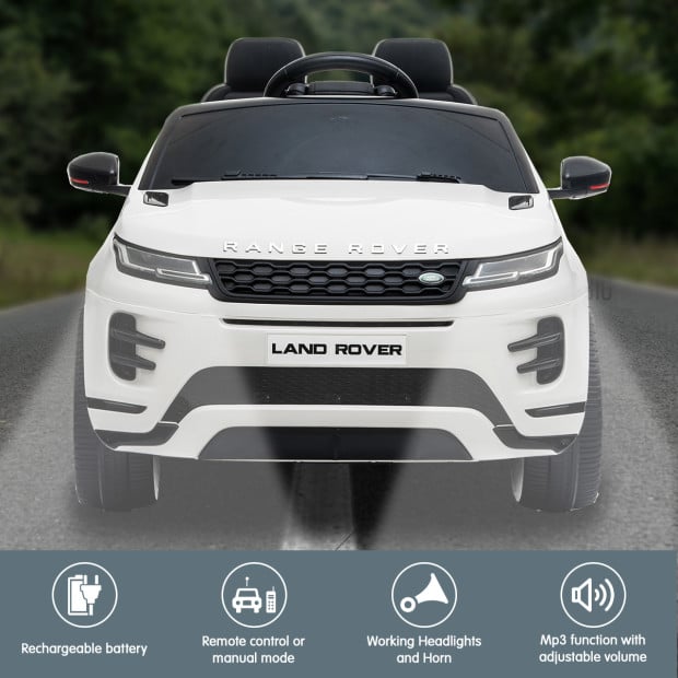 Land Rover Licensed Kids Electric Ride On Car Remote Control - White Image 4