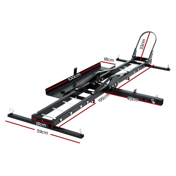 Motorcycle Carrier 2 Arms Rack Ramp Motorbike Dirt Bike 2 Hitch Towbar Image 2