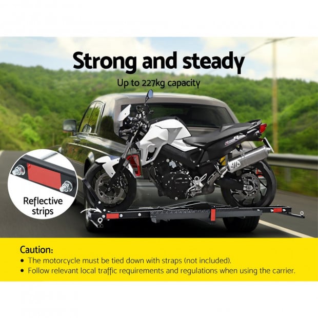 Motorcycle Carrier 2 Arms Rack Ramp Motorbike Dirt Bike 2 Hitch Towbar Image 4