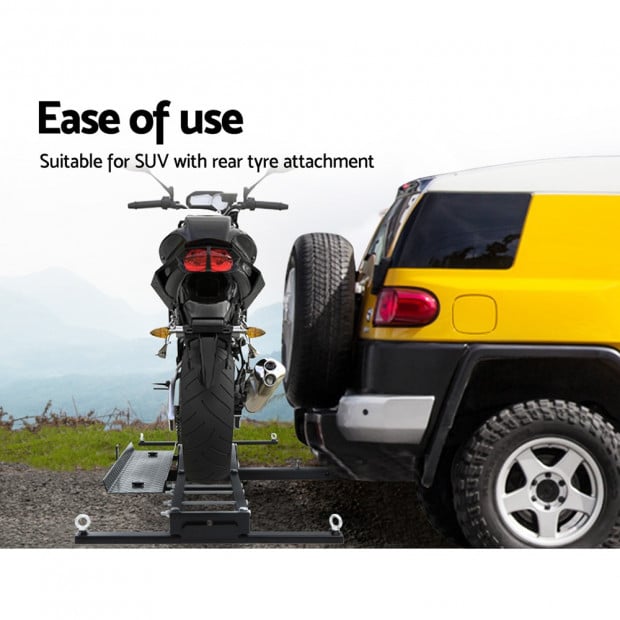 Motorcycle Carrier 2 Arms Rack Ramp Motorbike Dirt Bike 2 Hitch Towbar Image 7