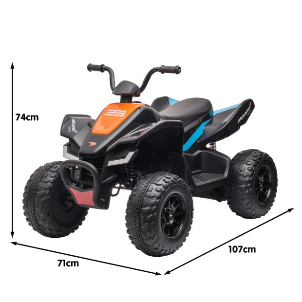 McLaren MCL35 Kids Toy Electric Quad Bike- Black Image 4