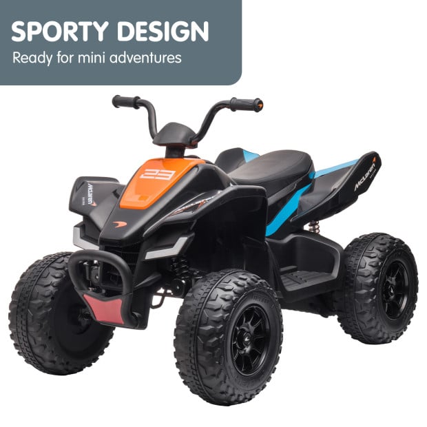 McLaren MCL35 Kids Toy Electric Quad Bike- Black Image 6