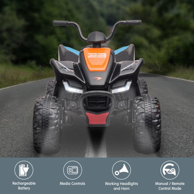 McLaren MCL35 Kids Toy Electric Quad Bike- Black Image 8