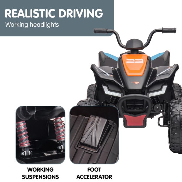 McLaren MCL35 Kids Toy Electric Quad Bike- Black Image 9