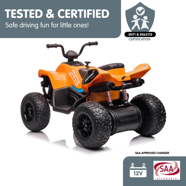 MCL35 McLaren Kids Toy Electric Quad Bike - Orange Image 10