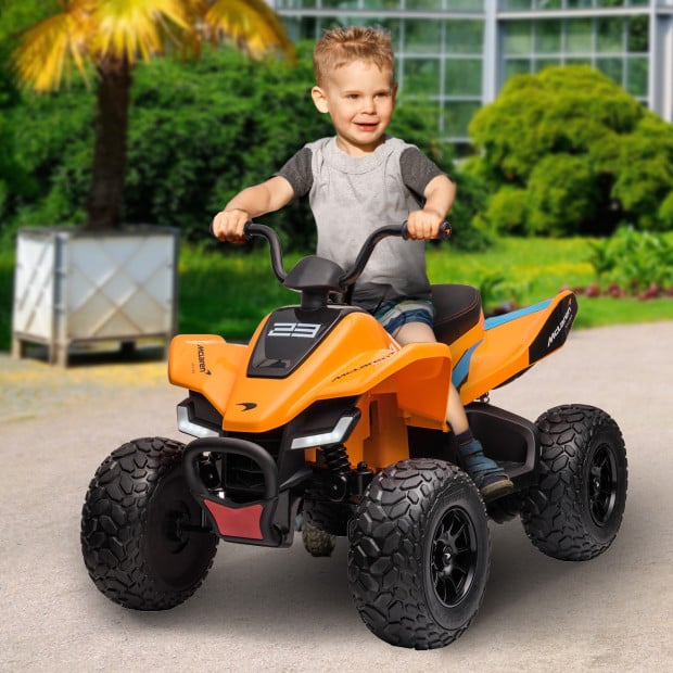 MCL35 McLaren Kids Toy Electric Quad Bike - Orange Image 14