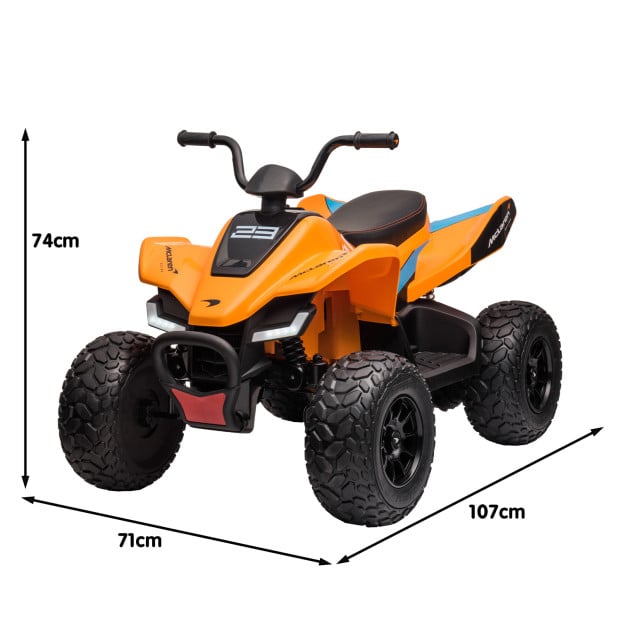 MCL35 McLaren Kids Toy Electric Quad Bike - Orange Image 7