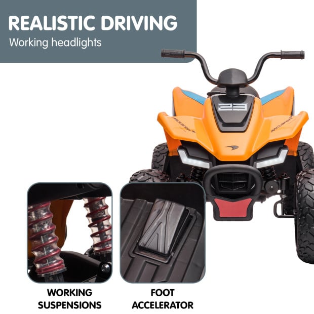 MCL35 McLaren Kids Toy Electric Quad Bike - Orange Image 5