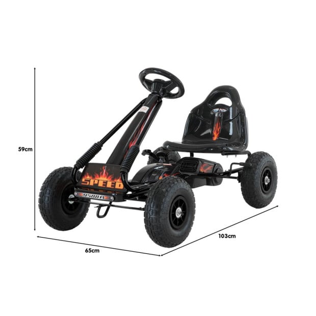 Kahuna G95 Kids Ride On Pedal-Powered Go Kart - Black Image 3