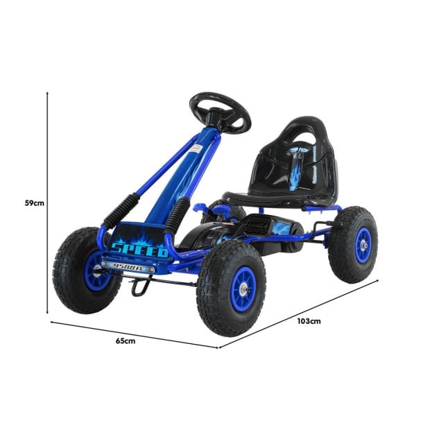 Kahuna G95 Kids Ride On Pedal Go Kart - Blue Image 3