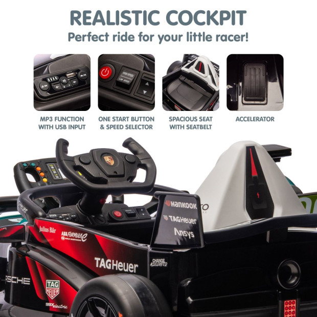 Porsche Formula E Kids Electric Ride-On Car with Remote Control Image 9