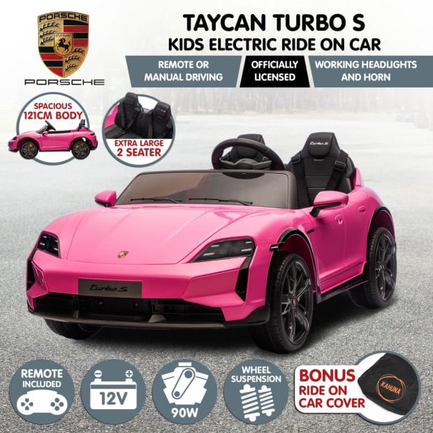 Porsche Taycan Turbo S Kids Electric Ride-On Car with Remote Control