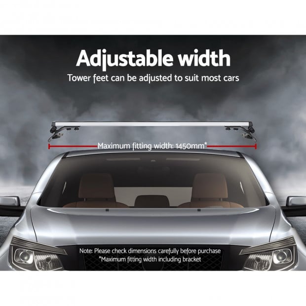Universal Car Roof Rack 1450mm Cross Bars Adjustable Brackets 90kg Image 5