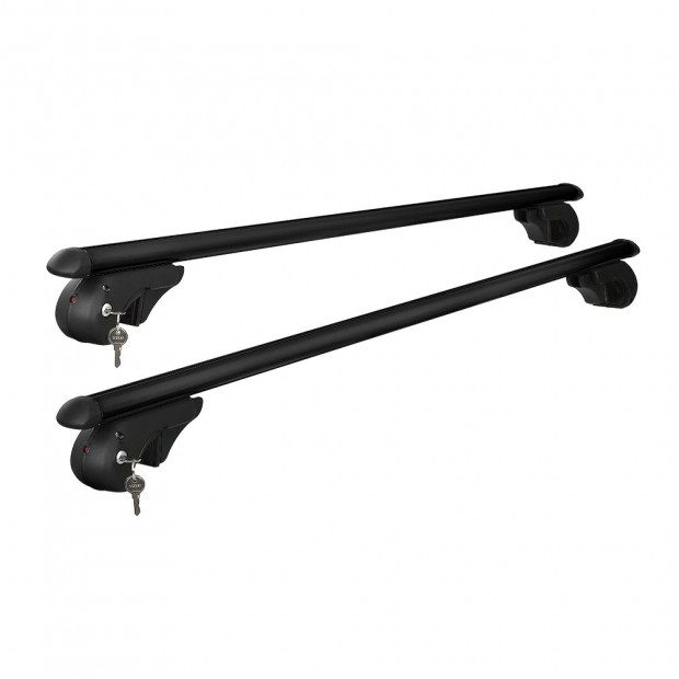 Car Roof Rack 1200mm Cross Bars Aluminium Black Adjustable Car 90kgs Image 3