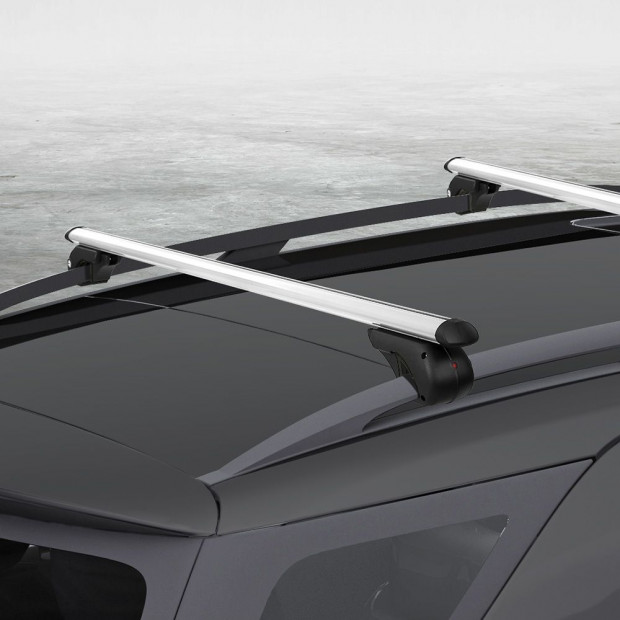Car Roof Rack 1360mm Cross Bars Aluminium Silver Adjustable Car 90kgs Image 7