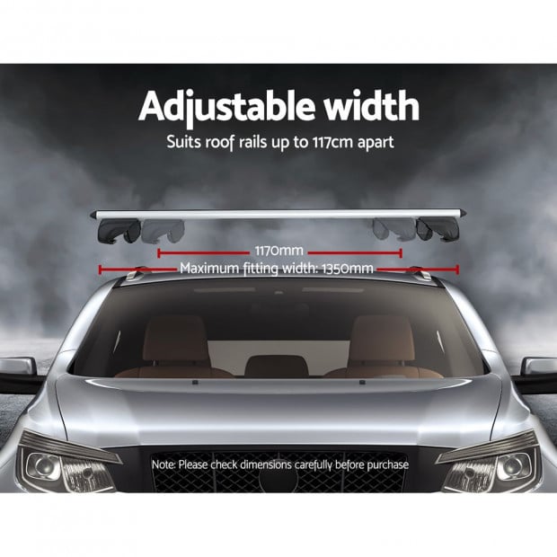 Universal Car Roof Rack 1390mm Cross Bars Aluminium Car 90kgs Image 5