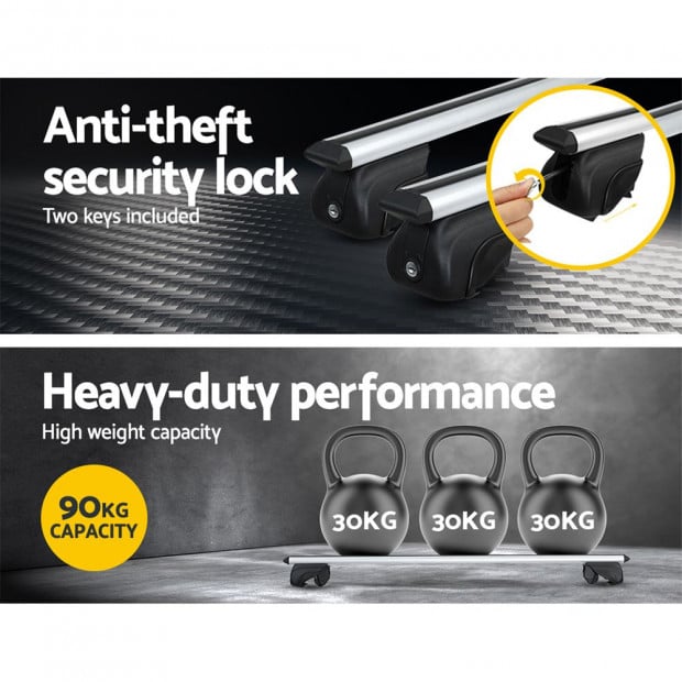 Universal Car Roof Rack 1390mm Cross Bars Aluminium Car 90kgs Image 6