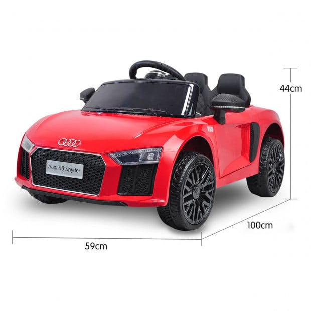 R8 Spyder Audi Licensed Kids Electric Ride On Car Remote Control Red Image 12