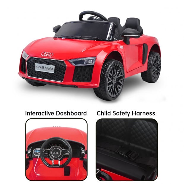 R8 Spyder Audi Licensed Kids Electric Ride On Car Remote Control Red Image 7