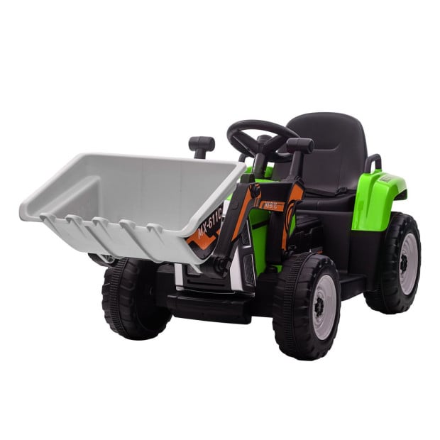 Kahuna MX-611C Electric Kids Car Tractor Digger Loader Grey Image 2