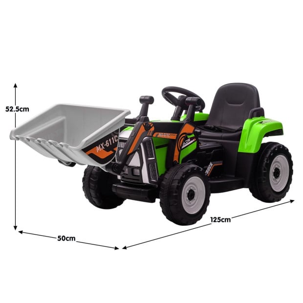 Kahuna MX-611C Electric Kids Car Tractor Digger Loader Grey Image 4