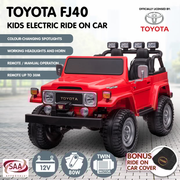 Licensed Toyota FJ-40 Electric Kids Car by Kahuna - Red