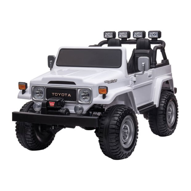 Licensed Toyota FJ-40 Electric Kids Ride On Car by Kahuna - White Image 2