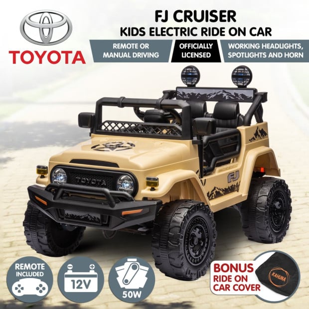 Authorized Toyota Electric Ride on Car FJ Cruiser Kids - Khaki