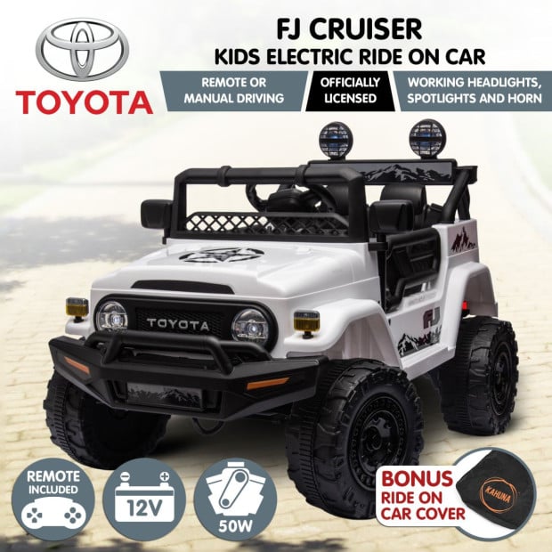 Authorized Toyota Electric Ride on Car FJ Cruiser Kids - White