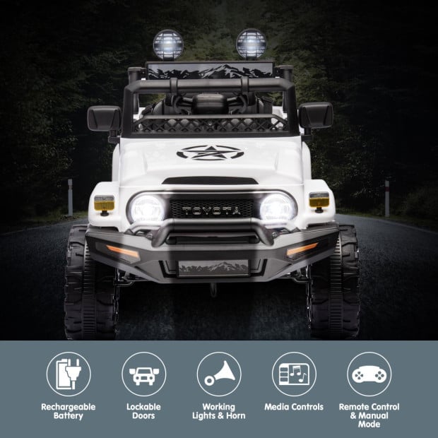 Authorized Toyota Electric Ride on Car FJ Cruiser Kids - White Image 6