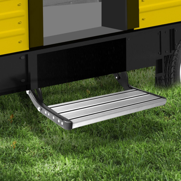 Caravan Step Aluminum Pull Out Folding Ladder Stool Trailer RV Parts Image 7