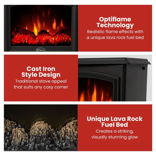 Dimplex 2kW Casper Optiflame Portable Electric Stove Image 6