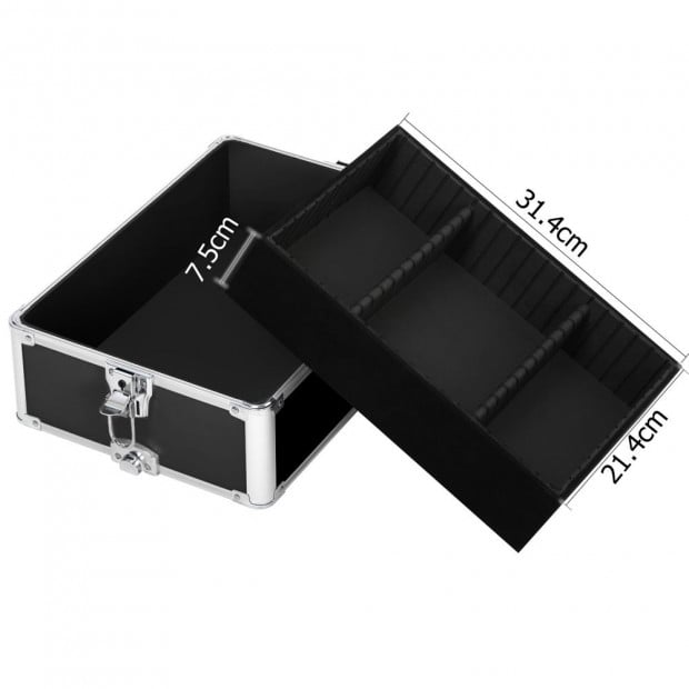 7 in 1 Portable Beauty Make up Cosmetic Trolley Case - Black Image 3