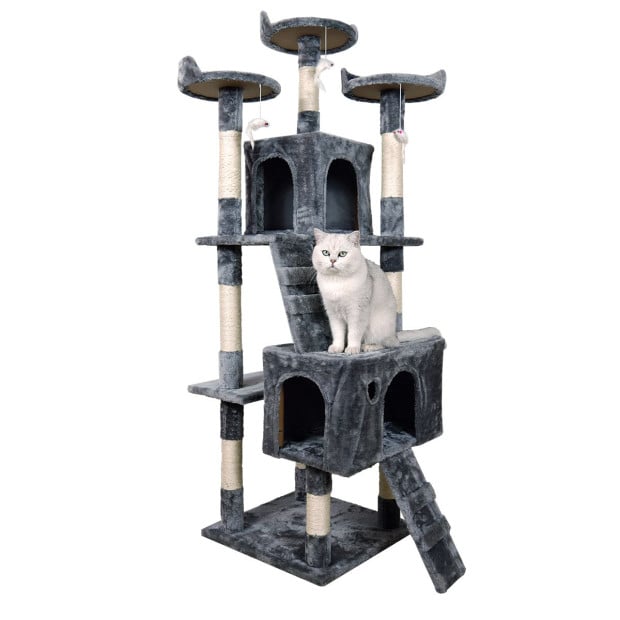 Furtastic 170cm Cat Tree Scratching Post - Dark Grey Image 2