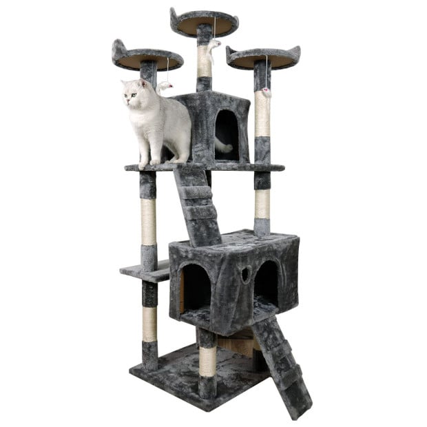 Furtastic 170cm Cat Tree Scratching Post - Dark Grey Image 4