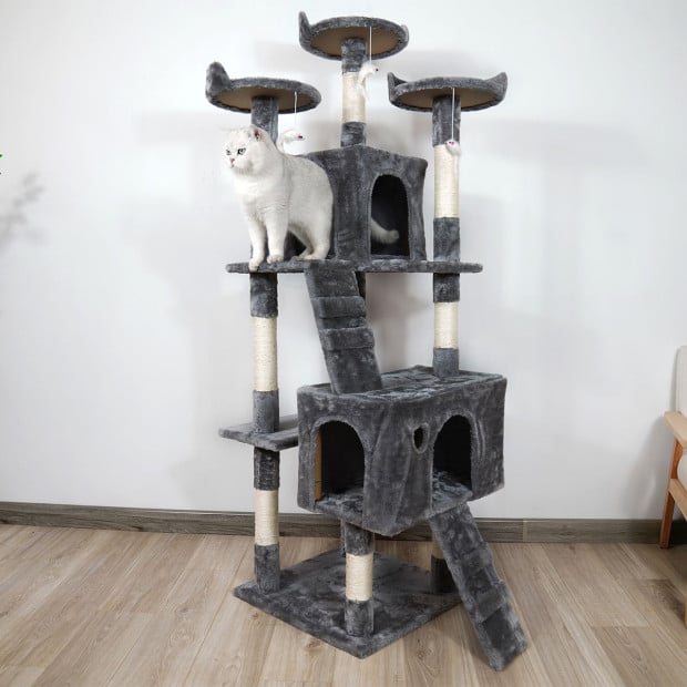 Furtastic 170cm Cat Tree Scratching Post - Dark Grey Image 6