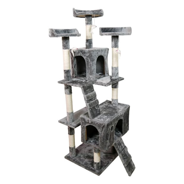 Furtastic 170cm Cat Tree Scratching Post - Silver Grey Image 3
