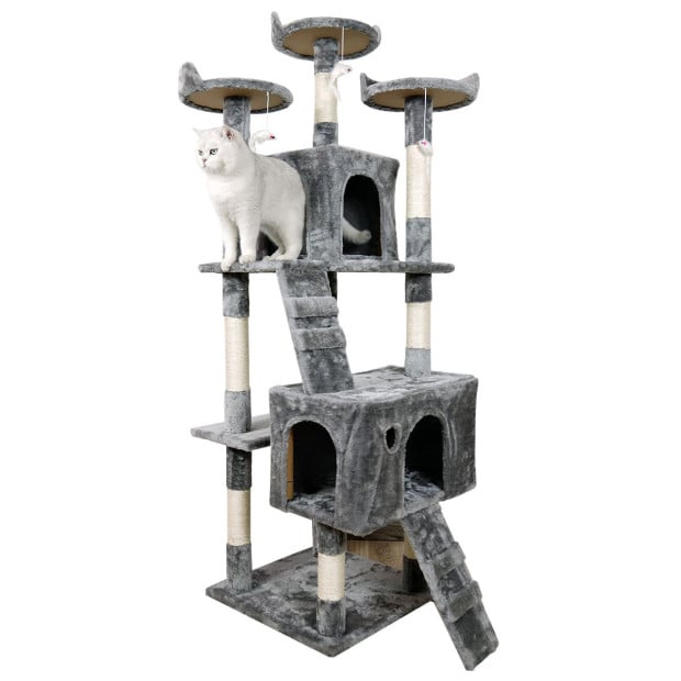 Furtastic 170cm Cat Tree Scratching Post - Silver Grey Image 4