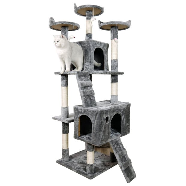Furtastic 170cm Cat Tree Scratching Post - Silver Grey Image 3