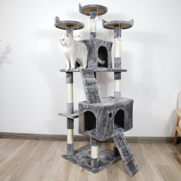 Furtastic 170cm Cat Tree Scratching Post - Silver Grey Image 5