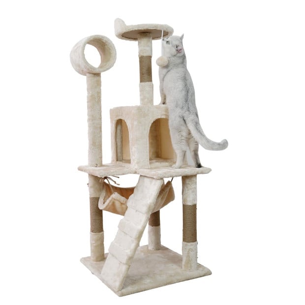Furtastic 135cm Cat Tree Scratching Post - Beige Image 2