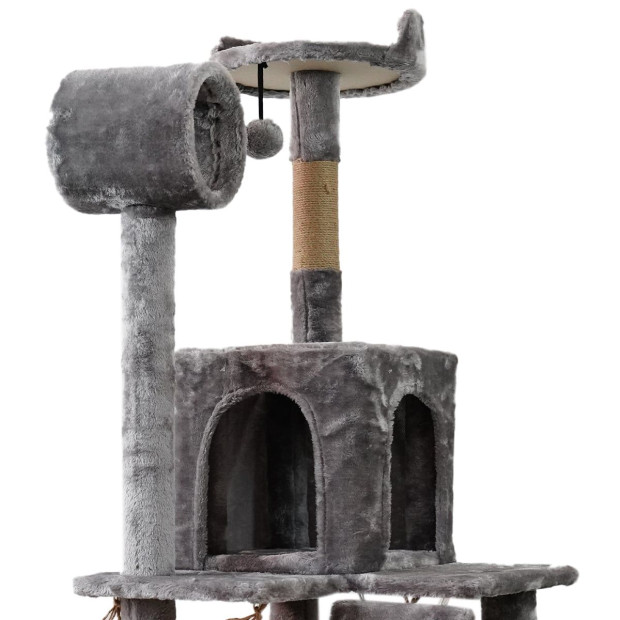 Furtastic 135cm Cat Tree Scratching Post - Silver Grey Image 2