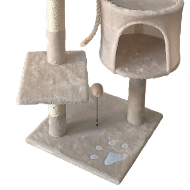 Furtastic 110cm Cat Tree Scratching Post - Beige Image 3