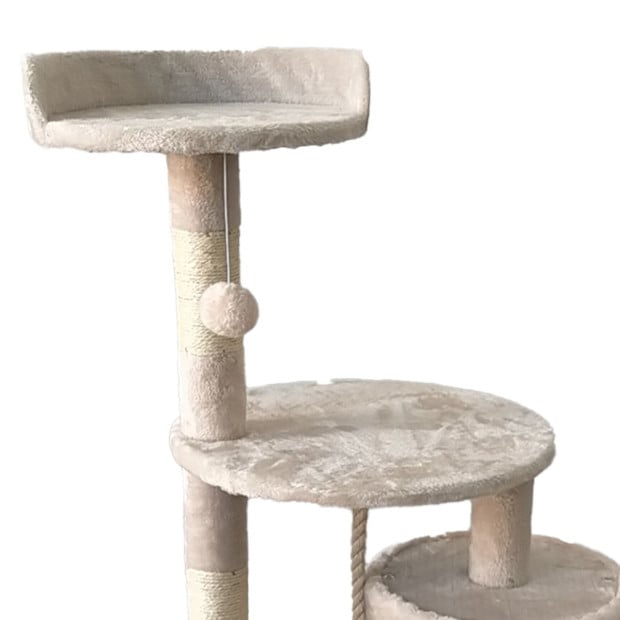 Furtastic 110cm Cat Tree Scratching Post - Beige Image 4