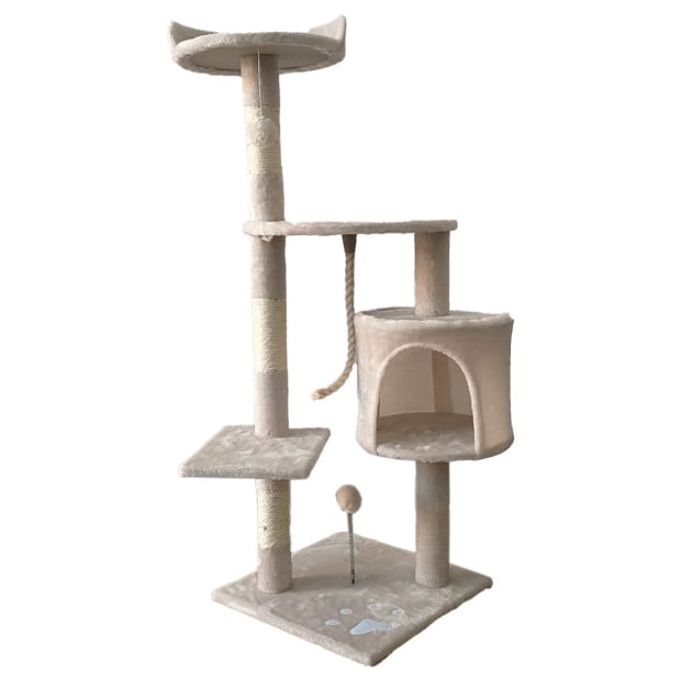Furtastic 110cm Cat Tree Scratching Post - Beige Image 5