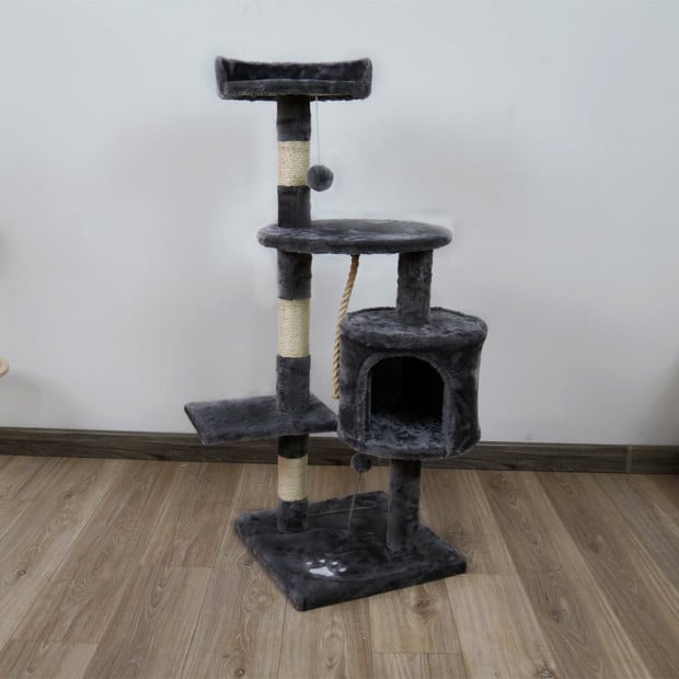 Furtastic 110cm Cat Tree Scratching Post - Dark Grey Image 5