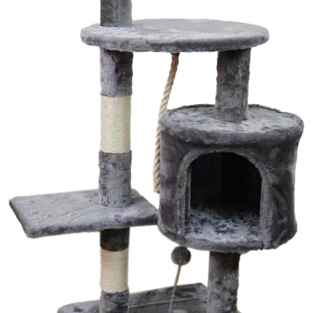 Furtastic 110cm Cat Tree Scratching Post - Silver Grey Image 3